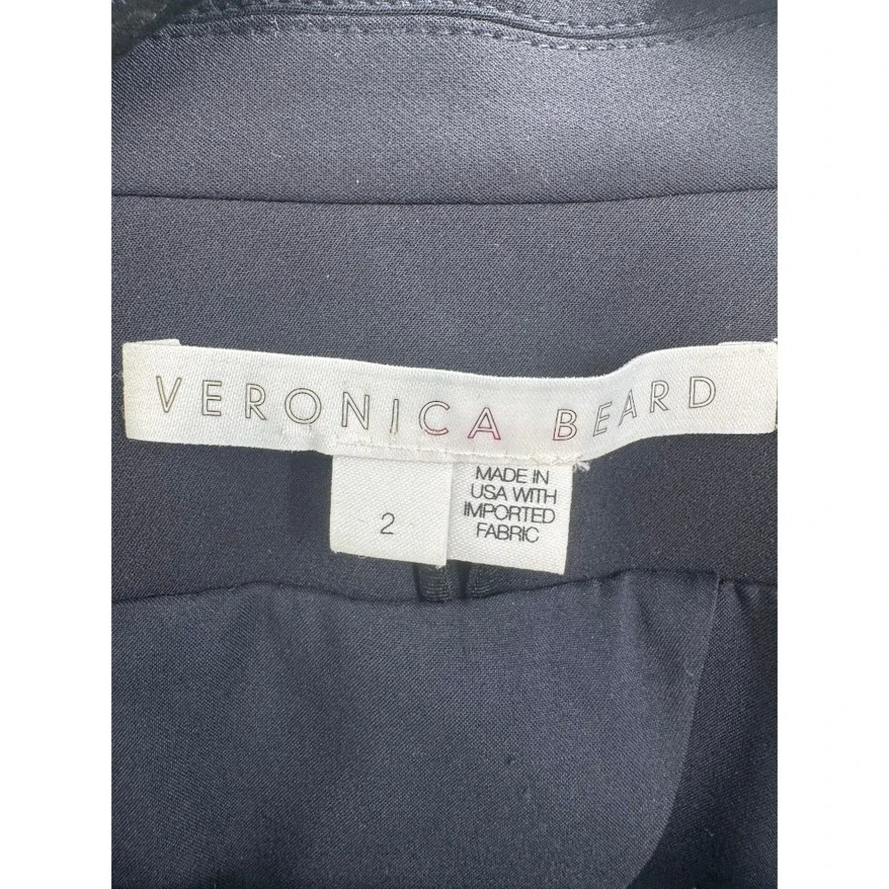 Veronica Beard Scuba Blazer Navy Blue Single Button Peak Lapel Size 2 - Picture 4 of 11